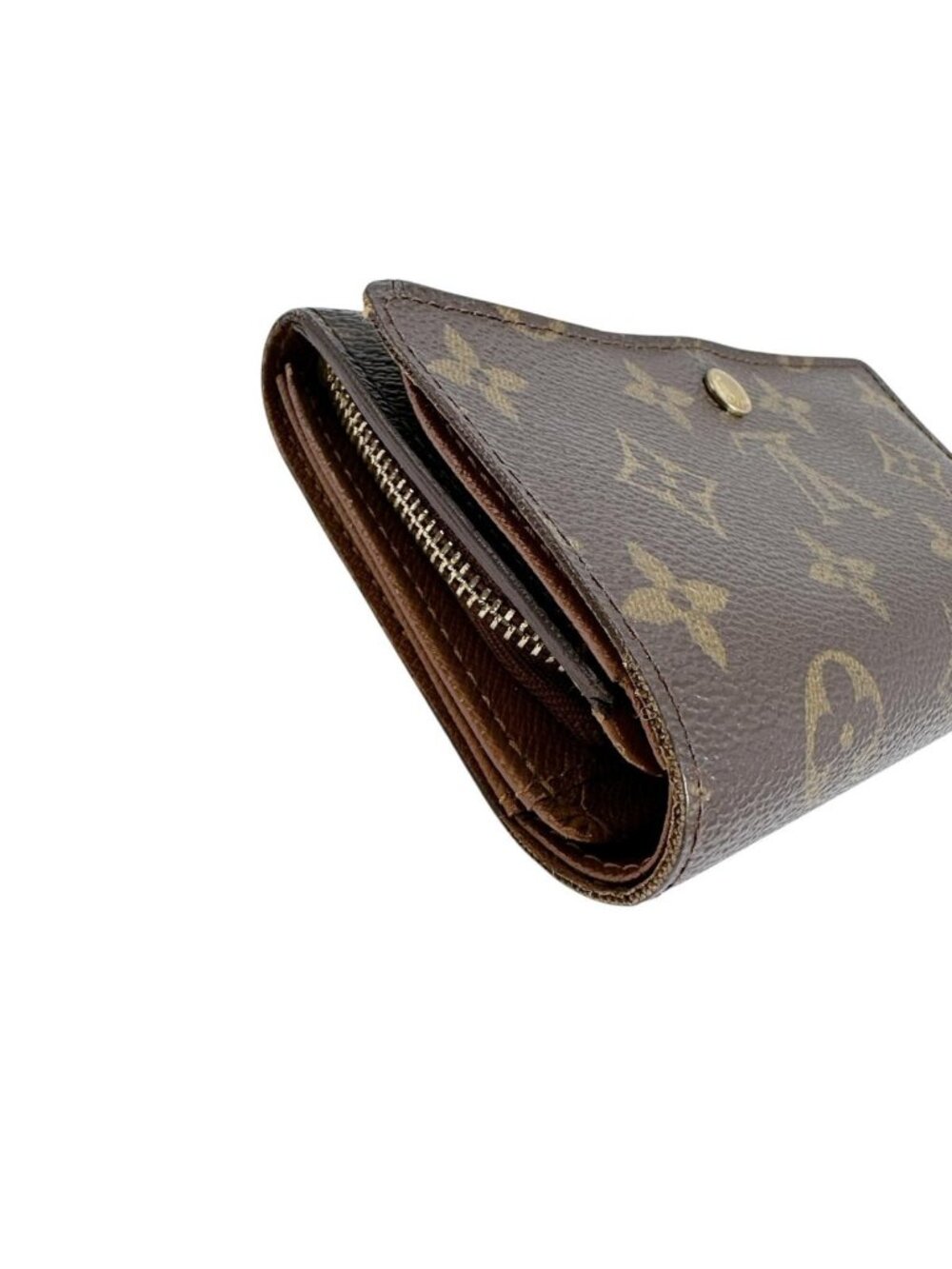 ★SOLD★ Louis Vuitton Monogram L-shaped Zipper Porte Monnaie Vie Tresor Fold - Picture 5 of 15
